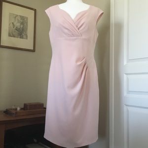 Adrianna Papell size 12 blush pink draped gathered